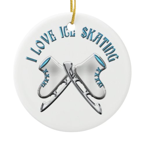 I Love Ice Skating Ceramic Ornament