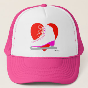 I Love Ice Skating Cute Pink Figure Skater Girl's Trucker Hat