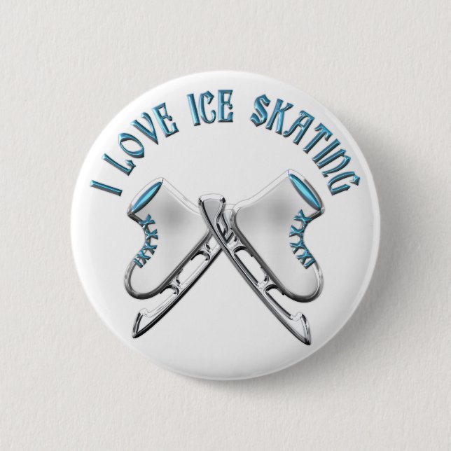 I Love Ice Skating Pinback Button (Front)