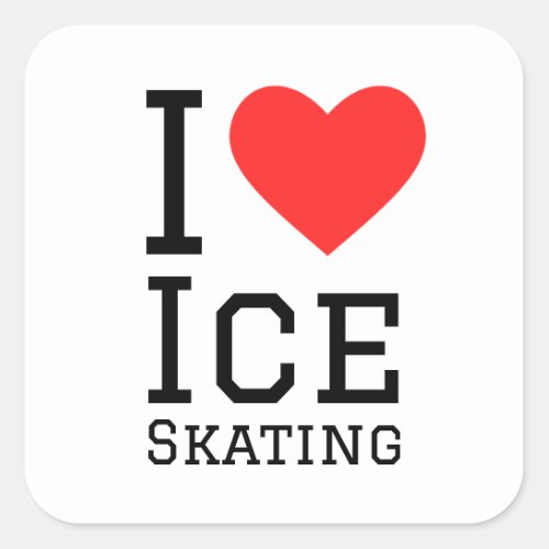 I love ice skating square sticker