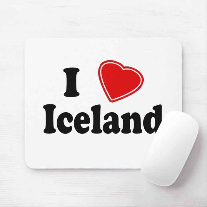 I Love Iceland Mouse Pad