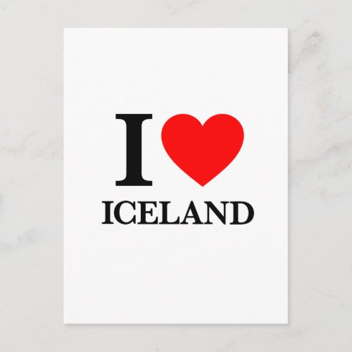 I Love Iceland Postcard