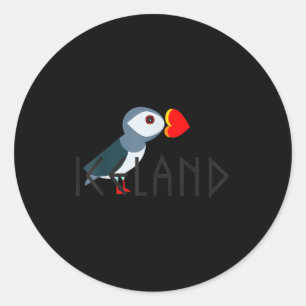 I Love Iceland Puffin Icelandic Gift Classic Round Sticker