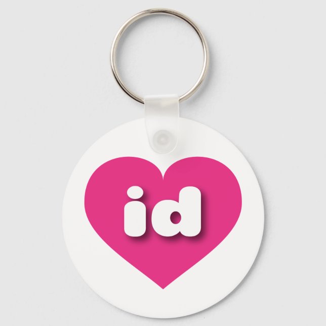 I love Idaho - id hot pink heart  Keychain (Front)