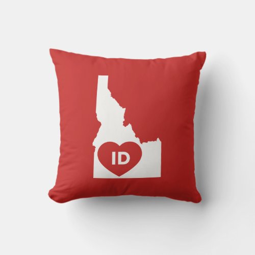 I Love Idaho State Throw Pillow 16 x 16