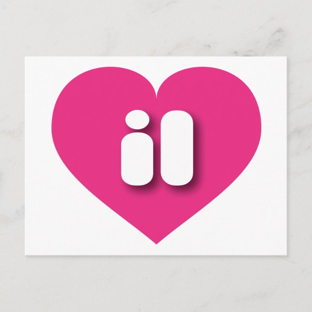 I love Illinois - il hot pink heart  Postcard (Front)
