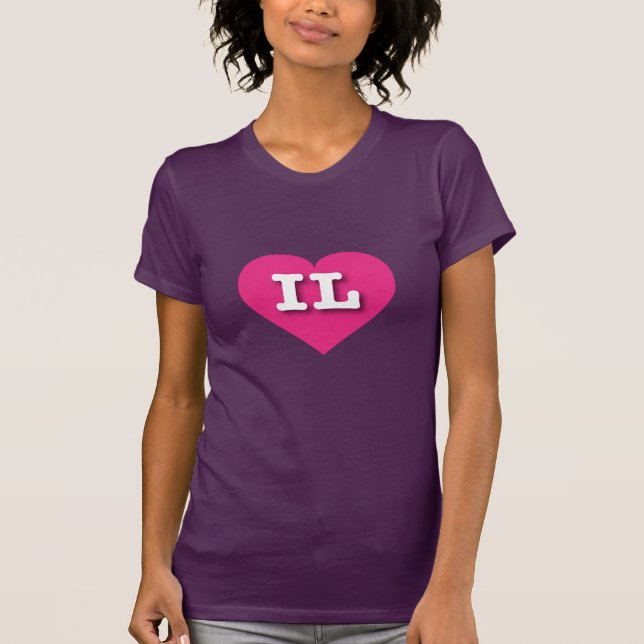 I love Illinois - IL hot pink heart T-Shirt (Front)
