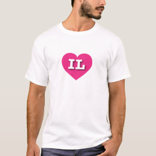 I love Illinois - IL hot pink heart T-Shirt