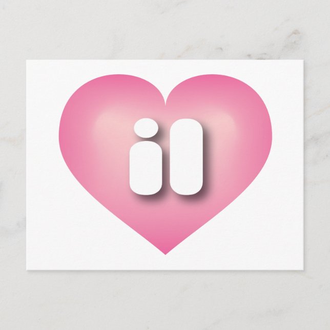 I love Illinois - il pink fade heart Postcard (Front)