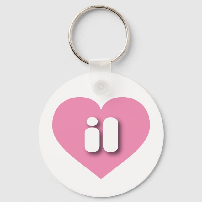 I love Illinois - il pink heart Keychain (Front)
