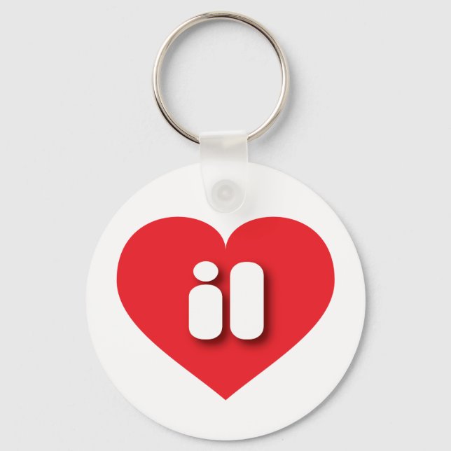 I love Illinois - il red heart Keychain (Front)