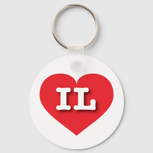 I love Illinois - IL red heart Keychain (Front)