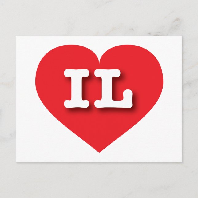 I love Illinois - IL red heart Postcard (Front)
