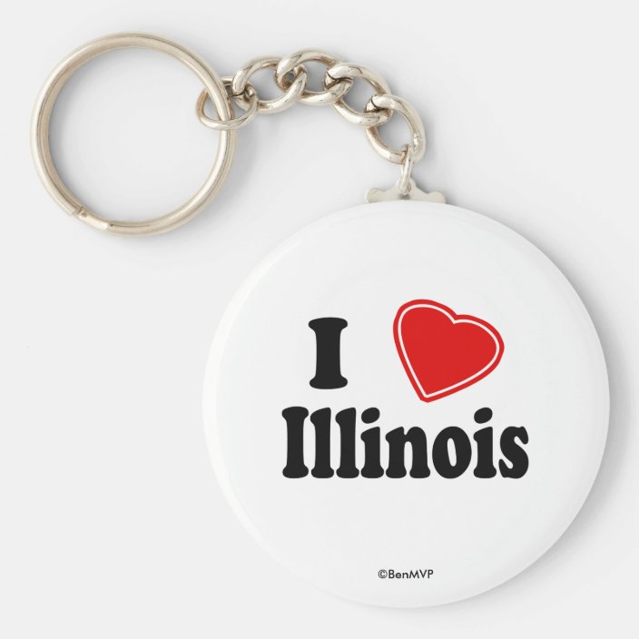 I Love Illinois Key Chain
