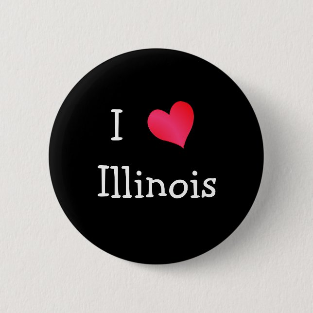 I Love Illinois Pinback Button (Front)