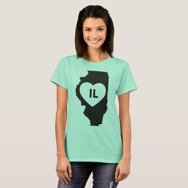 I Love Illinois State Women's Basic T-Shirt (Front Full)