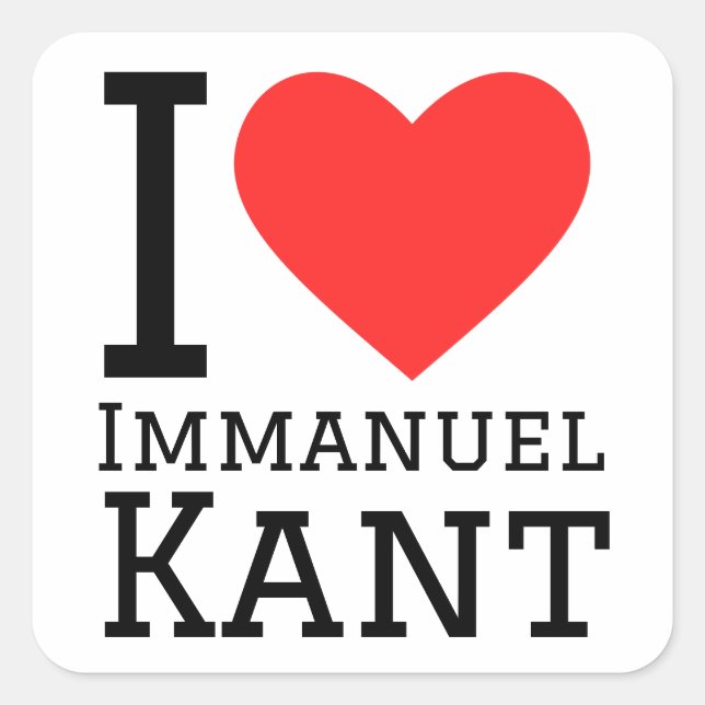 I love immanuel kant  square sticker (Front)