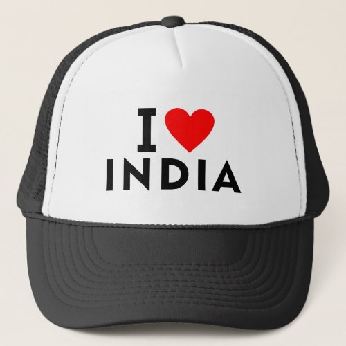 I love India country like heart travel tourism sym Trucker Hat