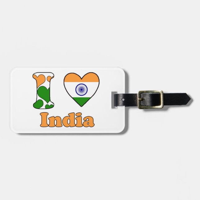 I love India Luggage Tag (Front Horizontal)