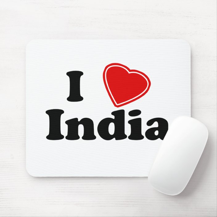 I Love India Mouse Pad