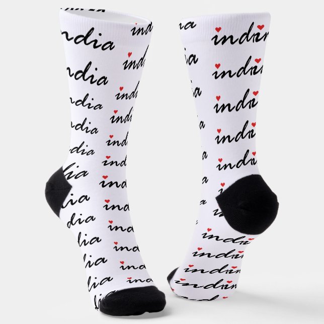 I love India Socks (Angled)