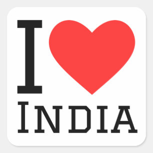 I love India  Square Sticker