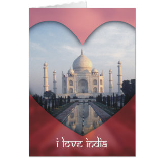 "I Love India" Taj Mahal Heart Cards