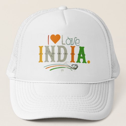 I Love India Trucker Hat