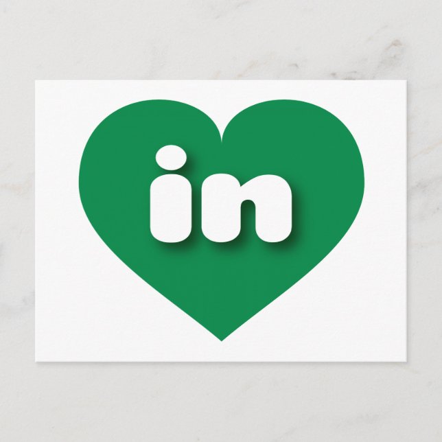 I love Indiana - in green heart Postcard (Front)