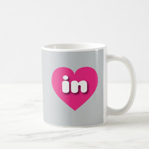 I love Indiana - in hot pink heart Coffee Mug