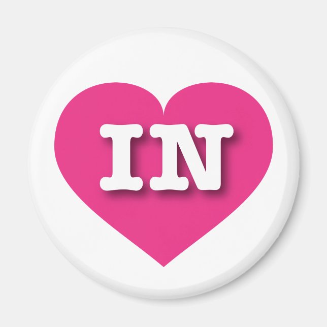 I love Indiana - IN hot pink heart Magnet (Front)
