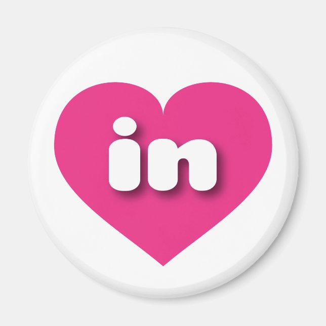 I love Indiana - in hot pink heart Magnet (Front)