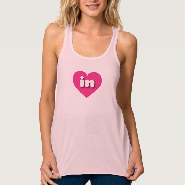 I love Indiana - in hot pink heart Tank Top (Front)