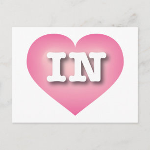 I love Indiana - IN pink fade heart Postcard