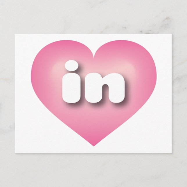 I love Indiana - in pink fade heart Postcard (Front)