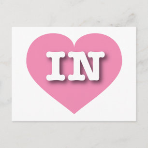 I love Indiana - IN pink heart Postcard