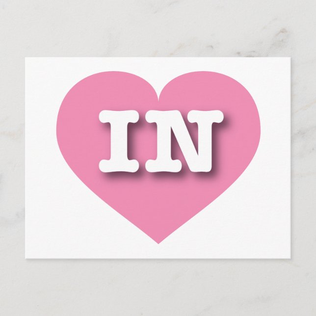 I love Indiana - IN pink heart Postcard (Front)
