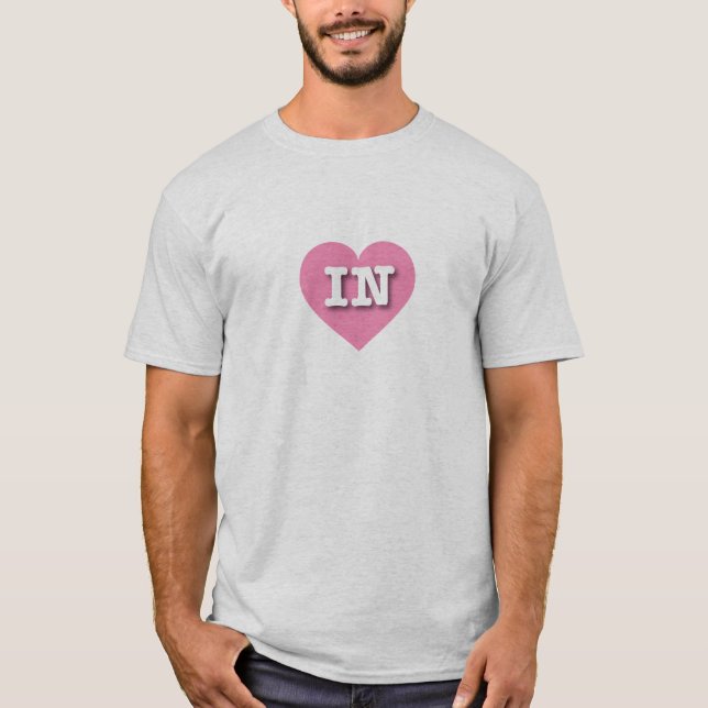 I love Indiana - IN pink heart T-Shirt (Front)
