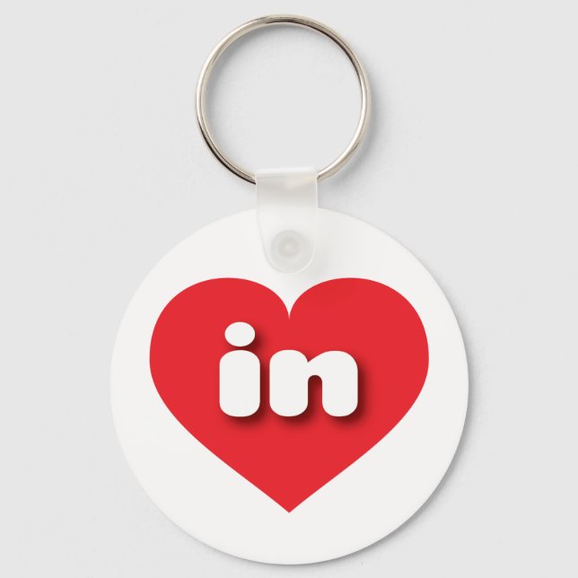 I love Indiana - in red heart Keychain (Front)