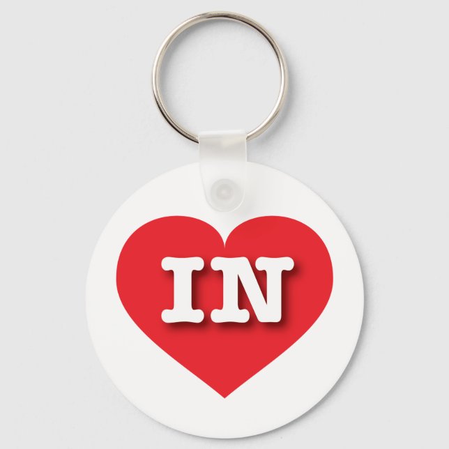 I love Indiana - IN red heart Keychain (Front)