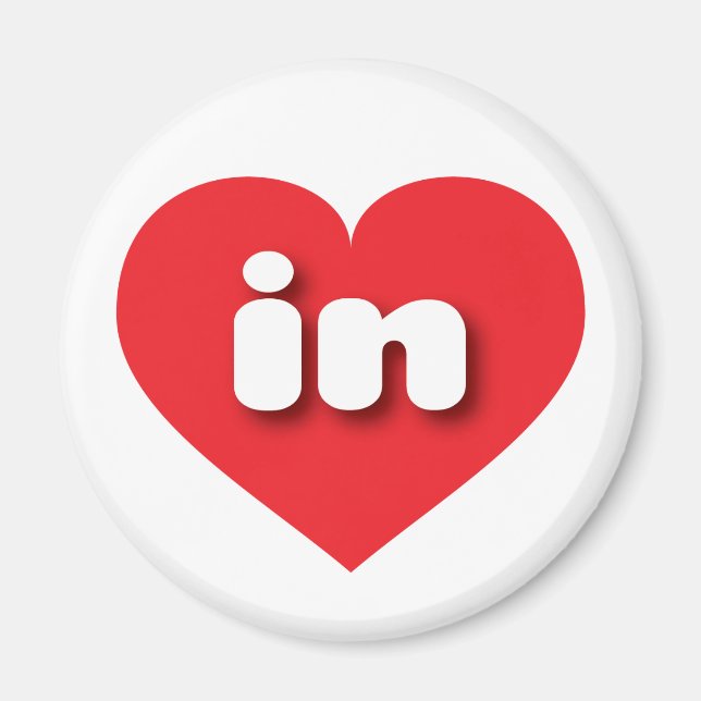 I love Indiana - in red heart Magnet (Front)