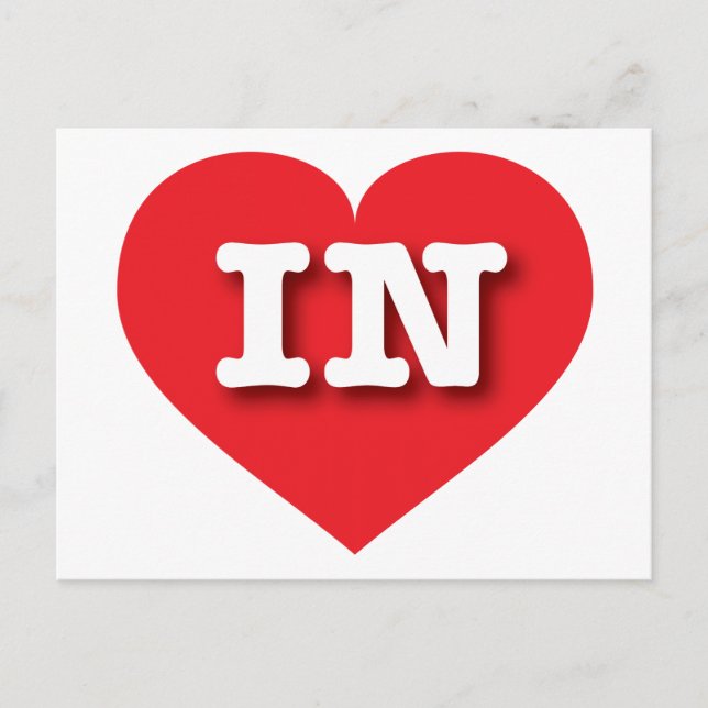 I love Indiana - IN red heart Postcard (Front)