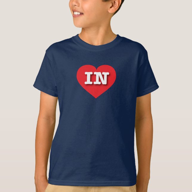 I love Indiana - IN red heart T-Shirt (Front)