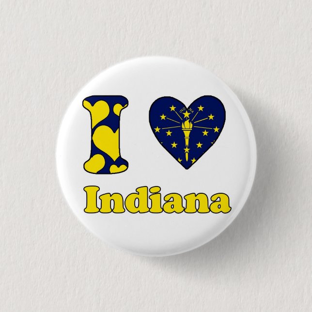 I love Indiana Pinback Button (Front)