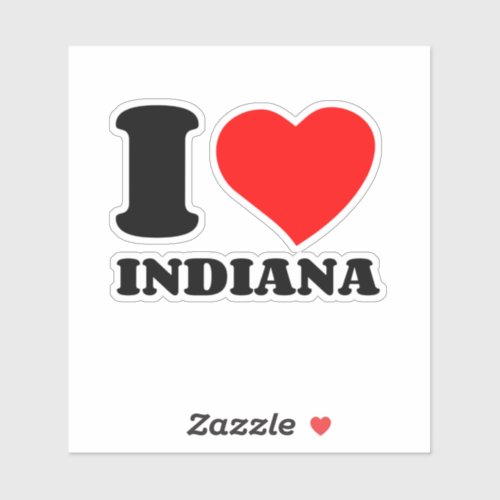 I LOVE INDIANA STICKER