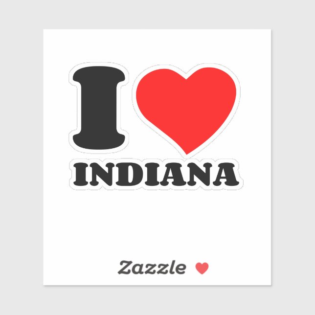 I LOVE INDIANA STICKER (Sheet)