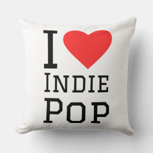 I love indie pop throw pillow