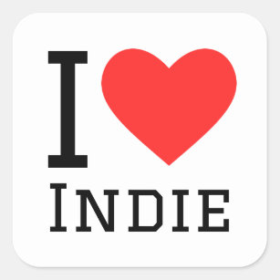 I love indie square sticker