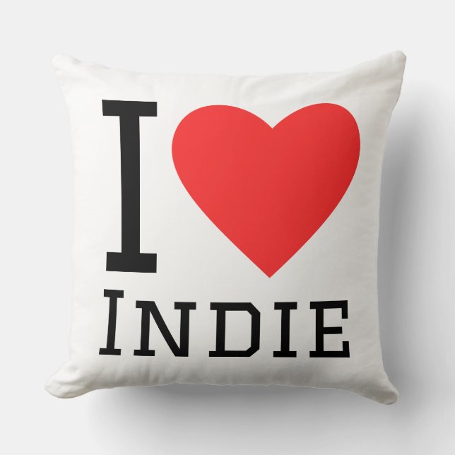 I love indie throw pillow (Front)