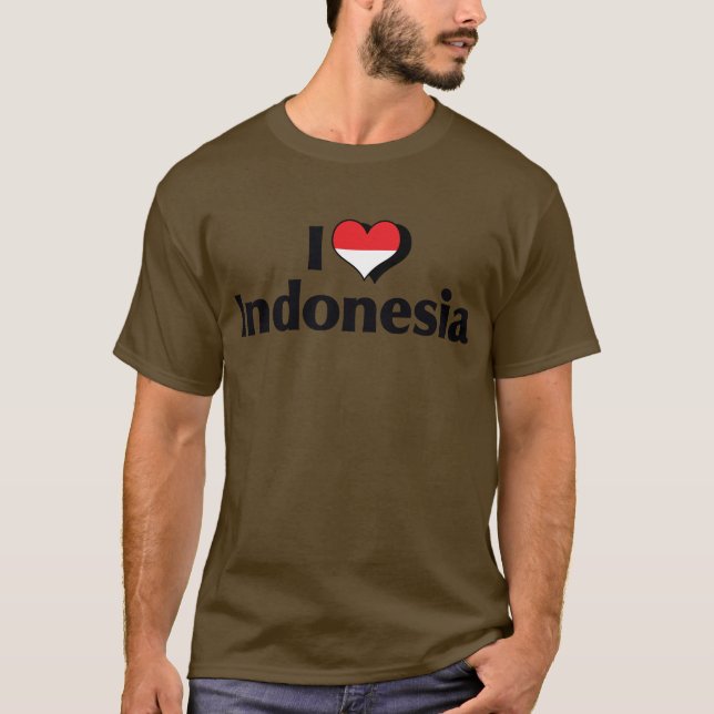 I Love Indonesia Flag T-Shirt (Front)